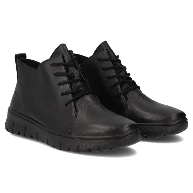 Skórzane botki Rieker N1331-00 czarne