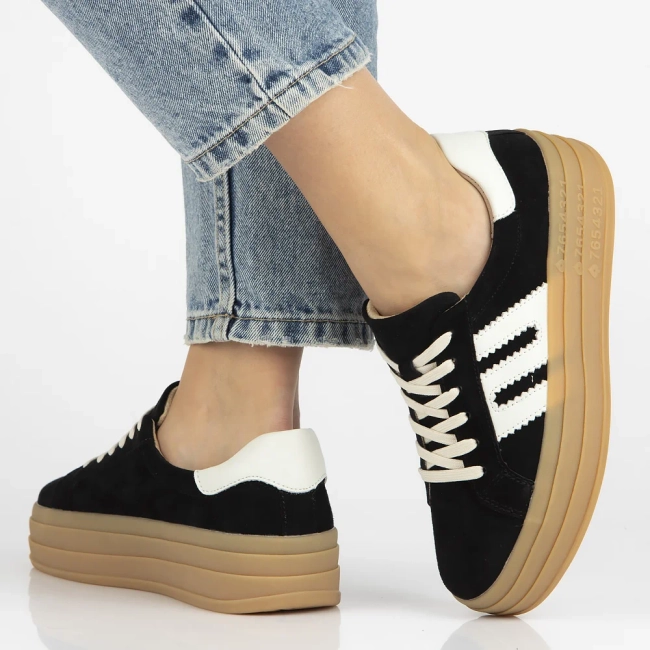 Leather sneakers Filippo DP6744/25 BK black