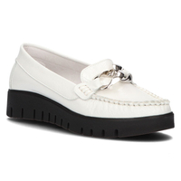 leather loafers Filippo 10133 white lacquered