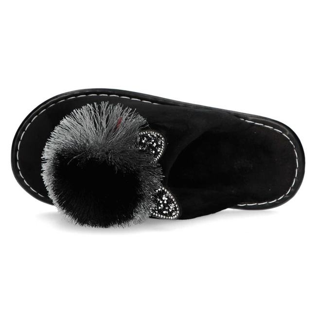 Slippers Filippo black pompon