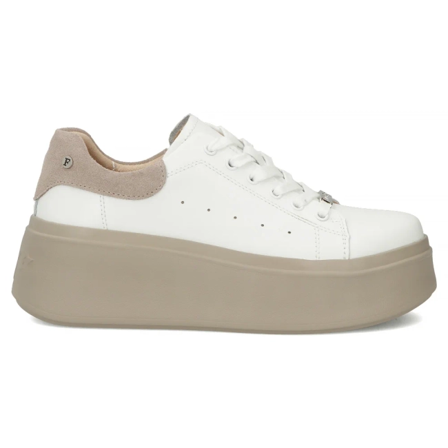 Leather sneakers Filippo DP7537/26 WH BE white-beige