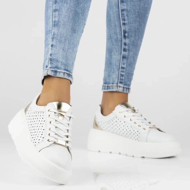 Leather sneakers Filippo DP6866/25 WH white