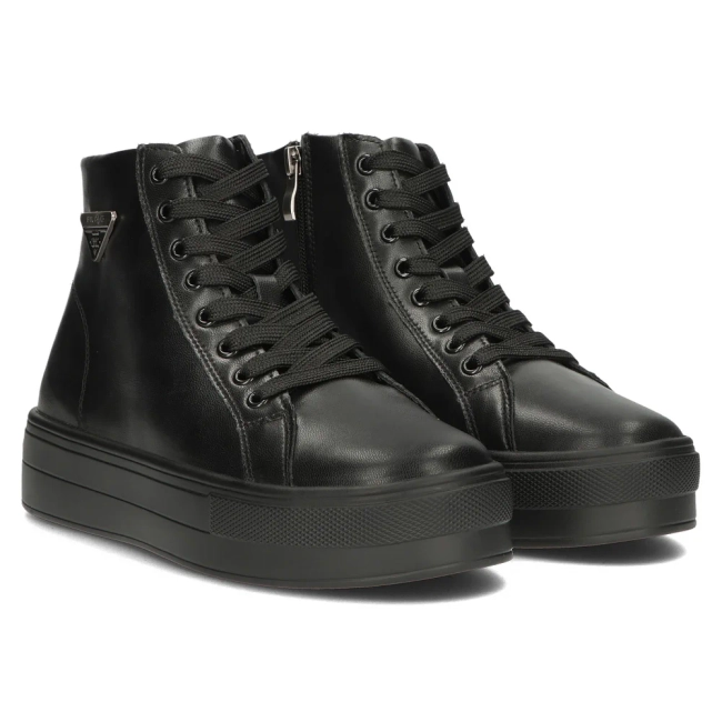 Leather ankle boots DBT4708/24 BK black