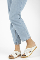 Skorzane flip-flops Filippo DK750/19 WH white