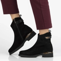 Skórzane botki Filippo DBT7182/25 BK czarne