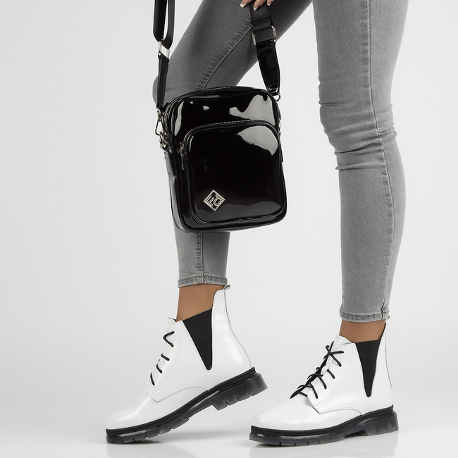 Leather ankle boots Filippo 60266 white lacquered