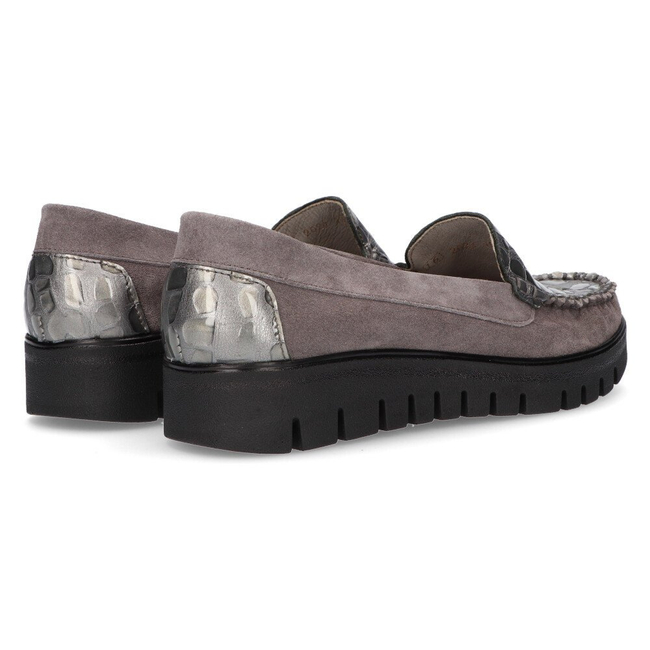 Leather loafers Filippo 10118 gray
