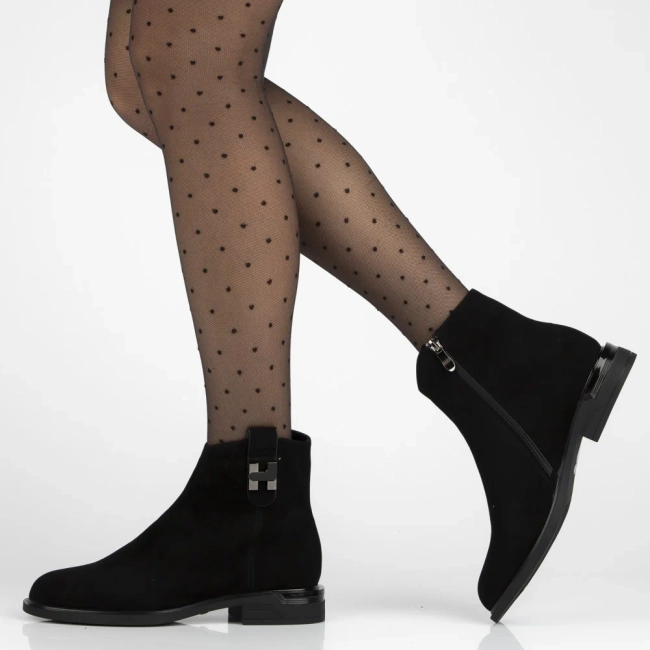 Skórzane botki Filippo DBT7379/25 BK czarne