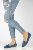 Skórzane lordsy Filippo DP2025/21 BL niebieskie