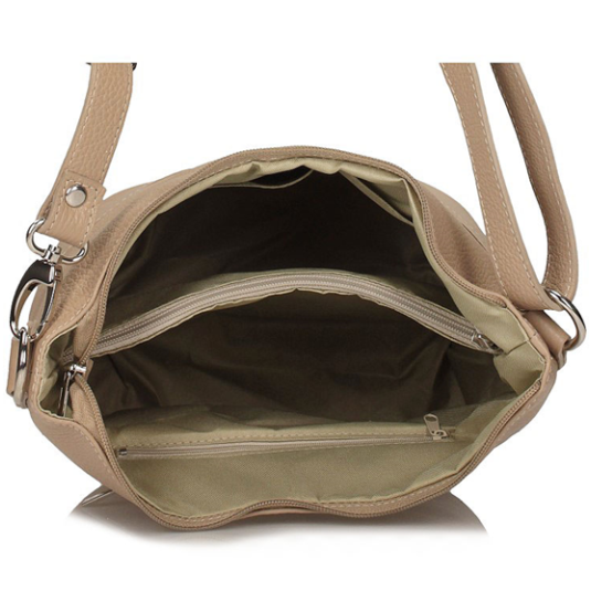 Handbag Toscanio Leather Messenger Bag 16176 beige