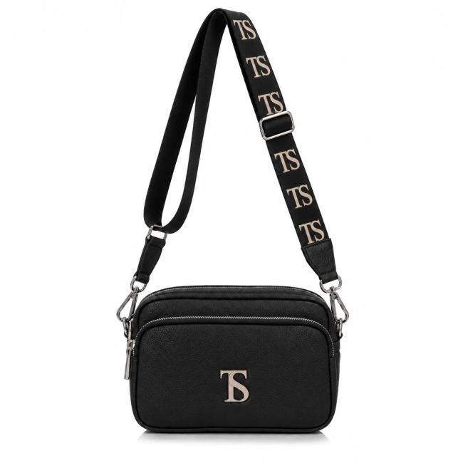 Black leather handbag Toscanio F152