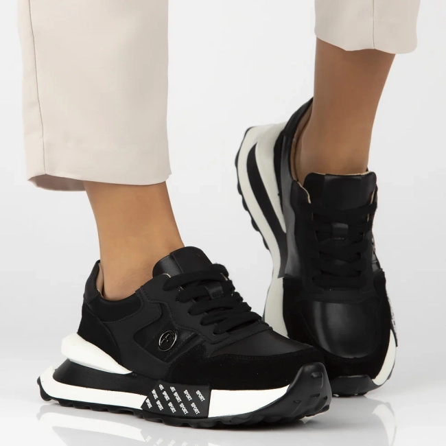 Skórzane sneakersy Filippo DP6762/25 BK czarne