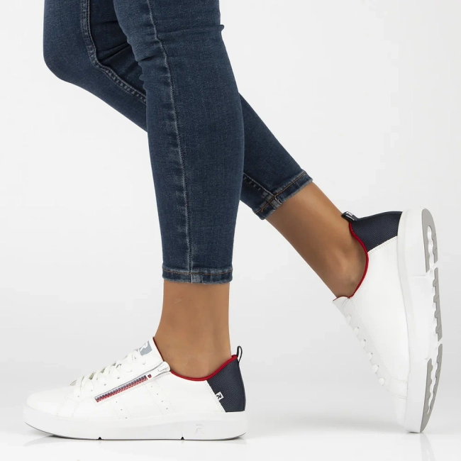 Leather sneakers Rieker 41906-80 white