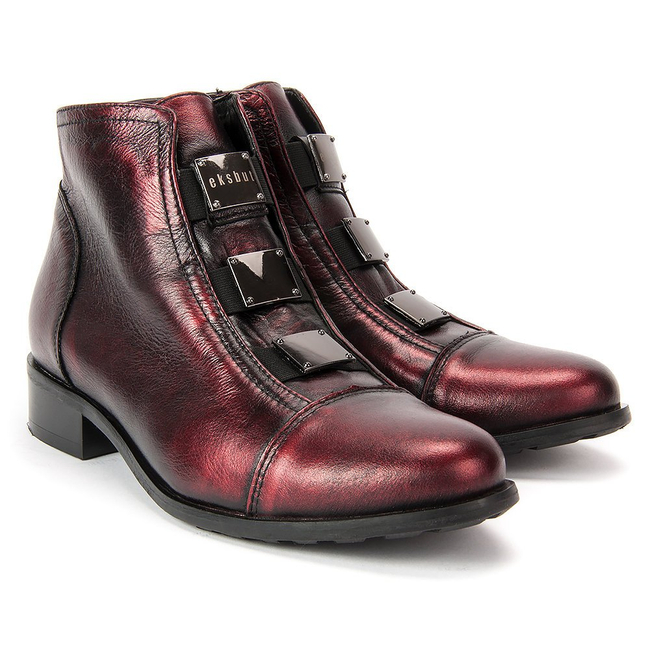 Booties EKSBUT 65-3558-F95-1G burgundy/black