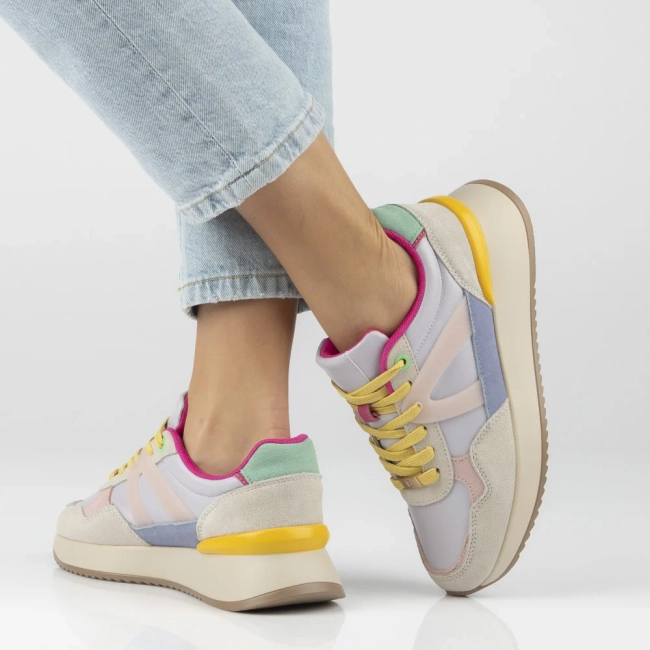 Leather sneakers Filippo DP7775/26 PI YL multicolor