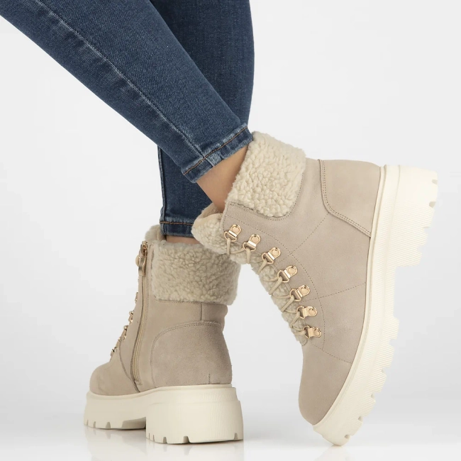 Leather ankle boots Filippo DBT6381/24 BE beige