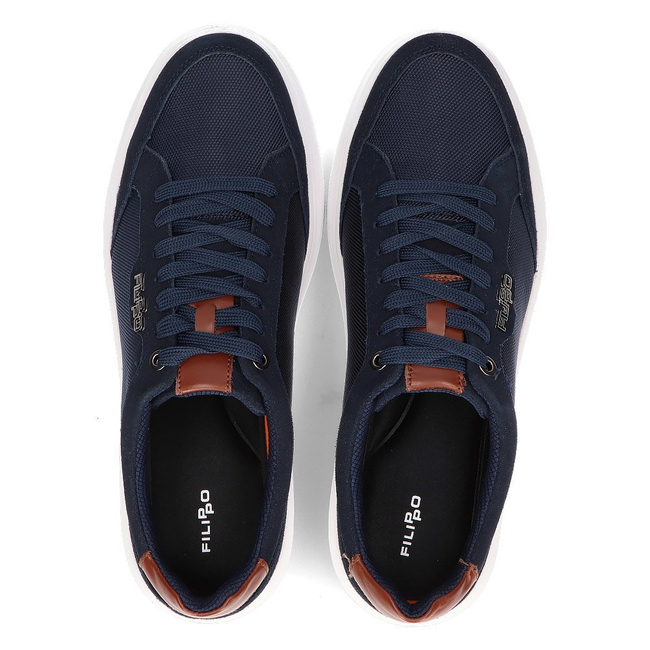 Skórzane półbuty Filippo MP2398/21 NV granatowe