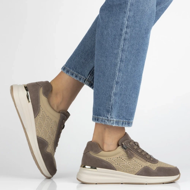 Skórzane sneakersy Filippo DP7101/25 BE beżowe