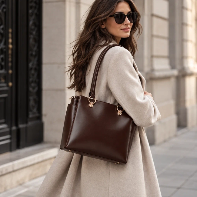 Dark brown handbag Réka