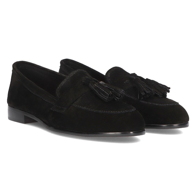 Skórzane mokasyny Filippo DP2149/21 BK czarne