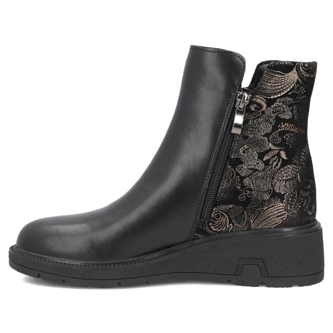 Leather wedge ankle boots Filippo DBT8058/26 BK MLT black