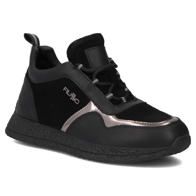 Leather sneakers Filippo DP7406/25 BK black