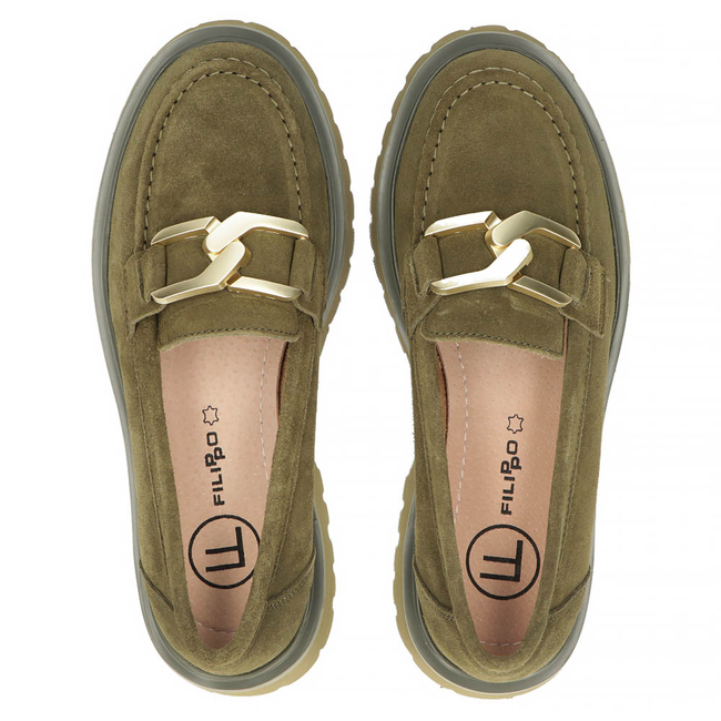 Leather shoes Filippo DP4916/23 KH khaki