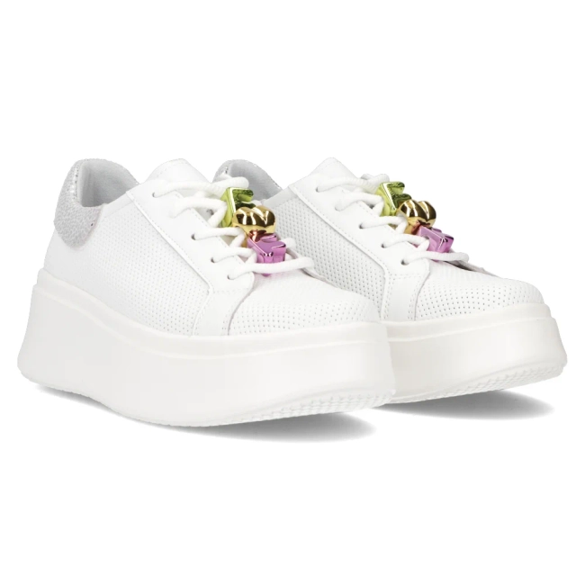 Leather sneakers Filippo DP6793/25 WH white