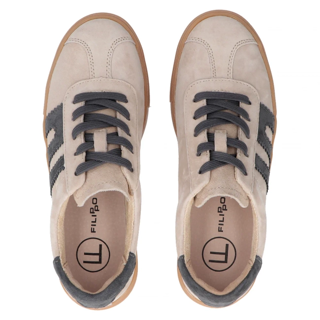 Leather sneakers Filippo DP6798/25 BE GR beige