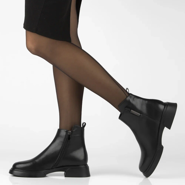 Leather ankle boots Filippo DBT7380/25 BK black