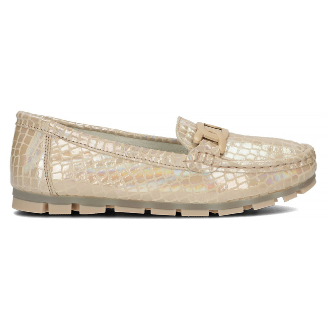 Skórzane mokasyny Filippo DP3630/23 BE Lak beżowe