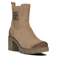 Skórzane botki na obcasie Filippo 60396 Taupe