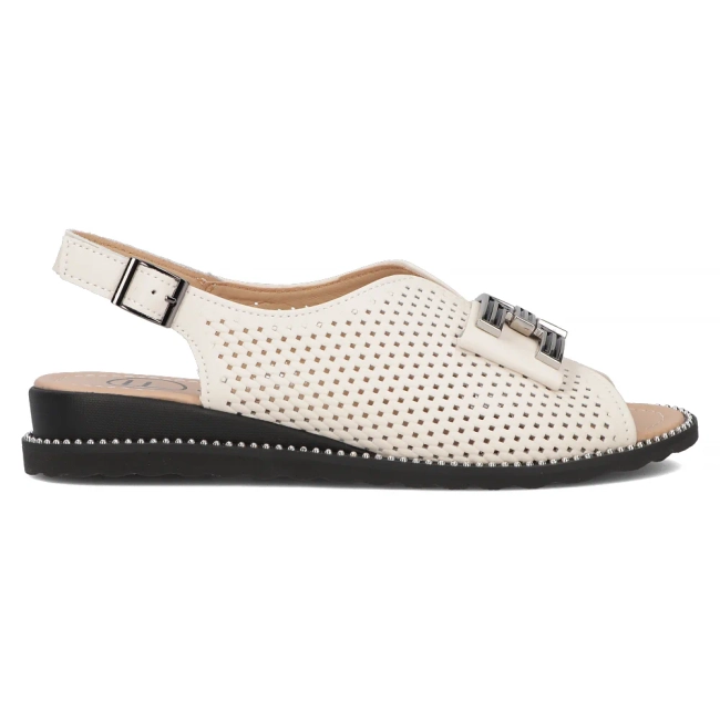 Skórzane sandały Filippo DS6032/25 BE beżowe