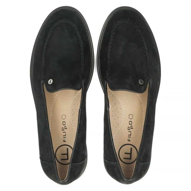 Skórzane lordsy Filippo DP6126/24 BK czarne