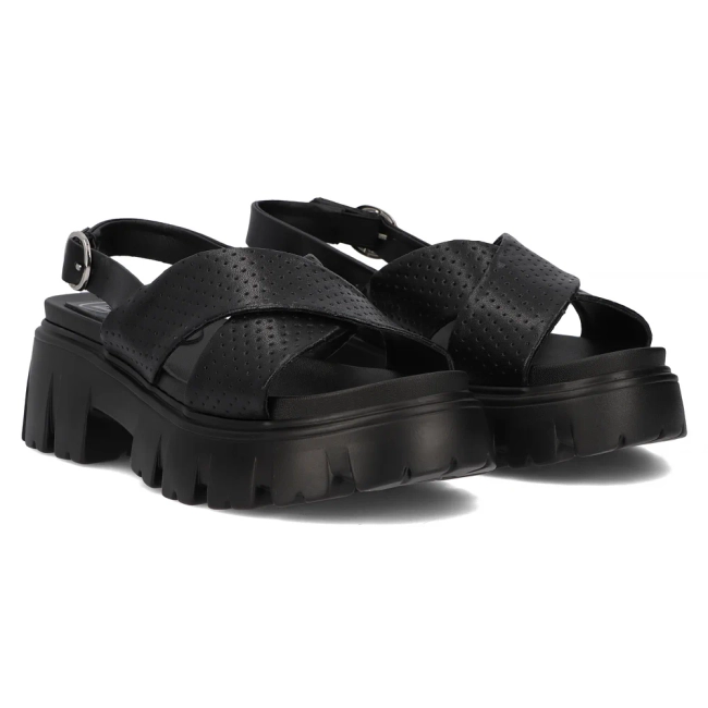 Leather sandals Filippo DS6059/24 BK black