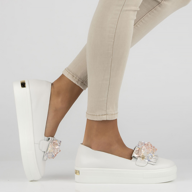 Leather shoes Filippo DP4520/23 WH white