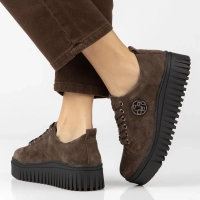 Skórzane sneakersy Filippo DP8271/26 D BR brązowe