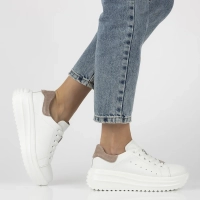 Leather sneakers Filippo DP6739/26 WH BE white