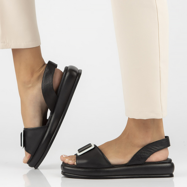 Leather sandals Filippo DS3902/22 BK black