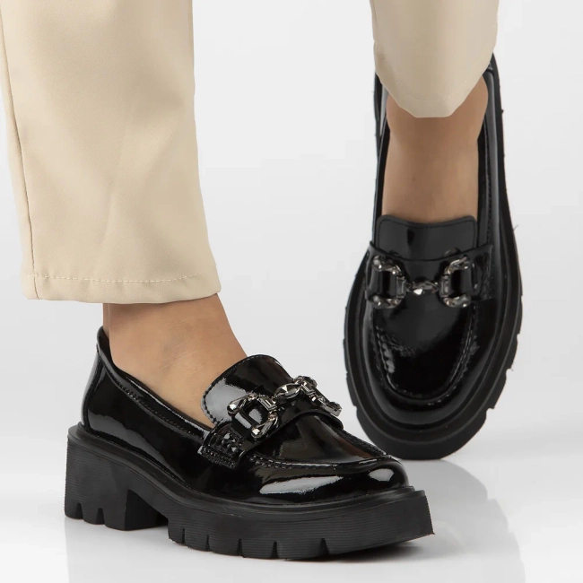 Leather shoes Filippo DP6475/24 BK L black