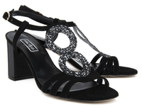 Sandały Filippo 1453 czarny zamsz