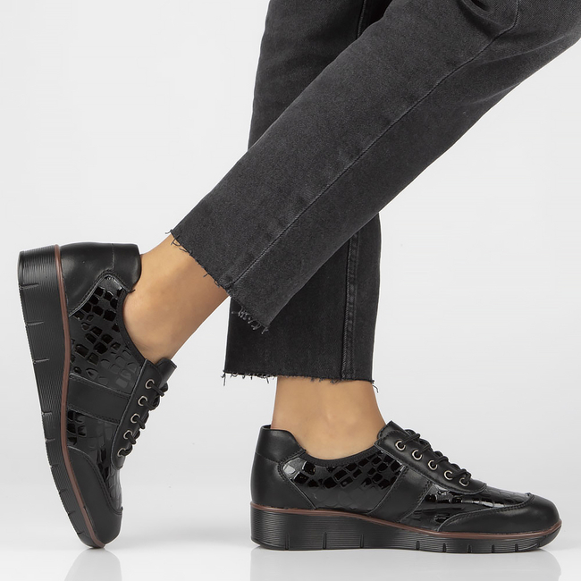 Leather shoes Filippo DP028/22 BK CR black