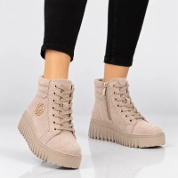 Leather platform ankle boots Filippo DBT8265/26 BE beige