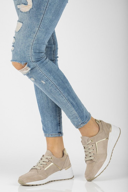 Skórzane sneakersy Filippo DP2003/21 BE beżowe