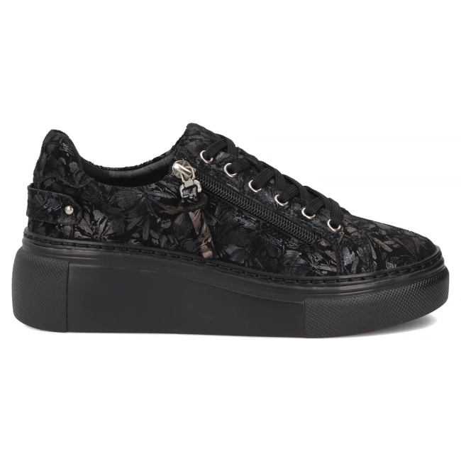 Leather sneakers Filippo DP7653/26 BK FL black