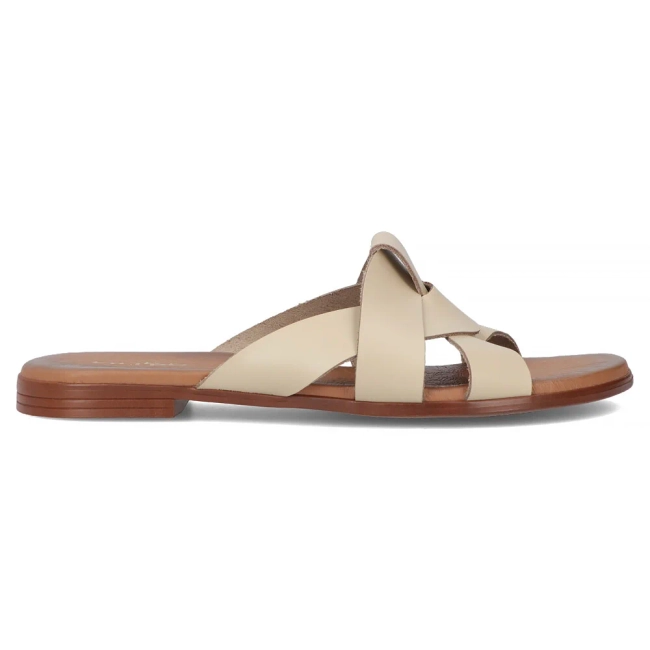 Leather flip-flops Filippo 40387 beige