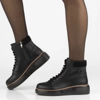 Leather ankle boots Filippo DBT7128/25 BK black