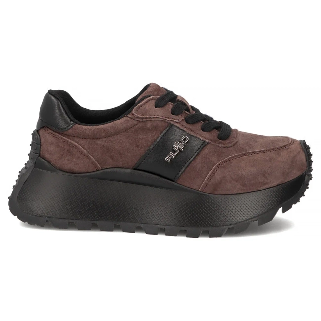 Skórzane sneakersy Filippo DP6785/26 D BR ciemnobrązowe