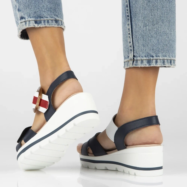 Leather sandals Filippo DS6151/24 NV navy