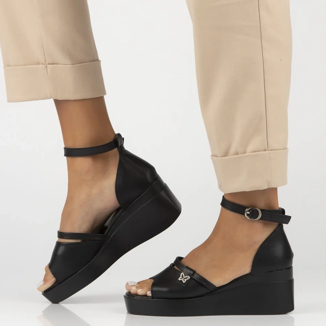 Leather sandals Filippo DS7029/25 BK black